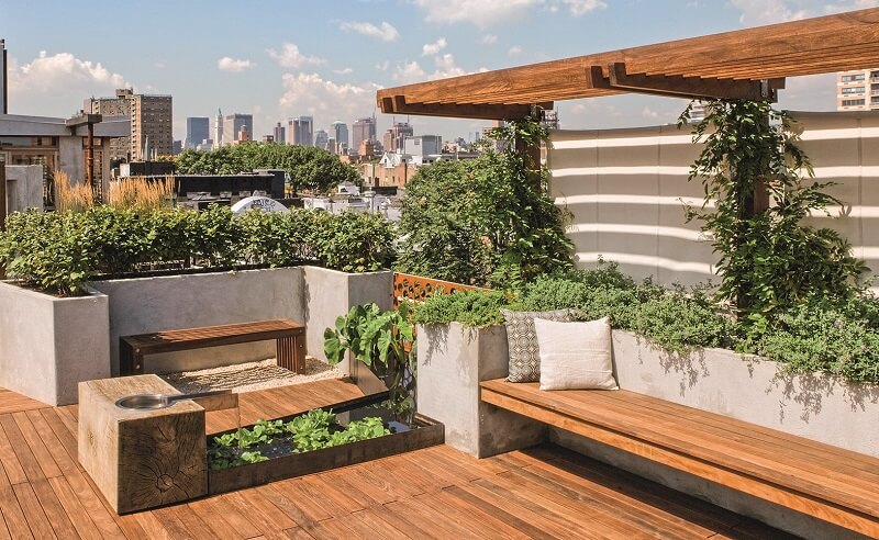 Ý tưởng thiết kế vườn trên sân thượng đẹp và hiện đại